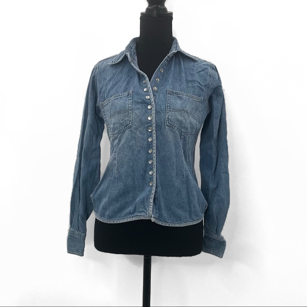 Vintage BWB Best World Brand Denim Snap Button Shirt Jacket Small